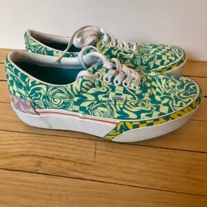 VANS Sneakers Womens 8 Era Stacked Wavy Daze Platform Shoes Colorful Boho Trendy